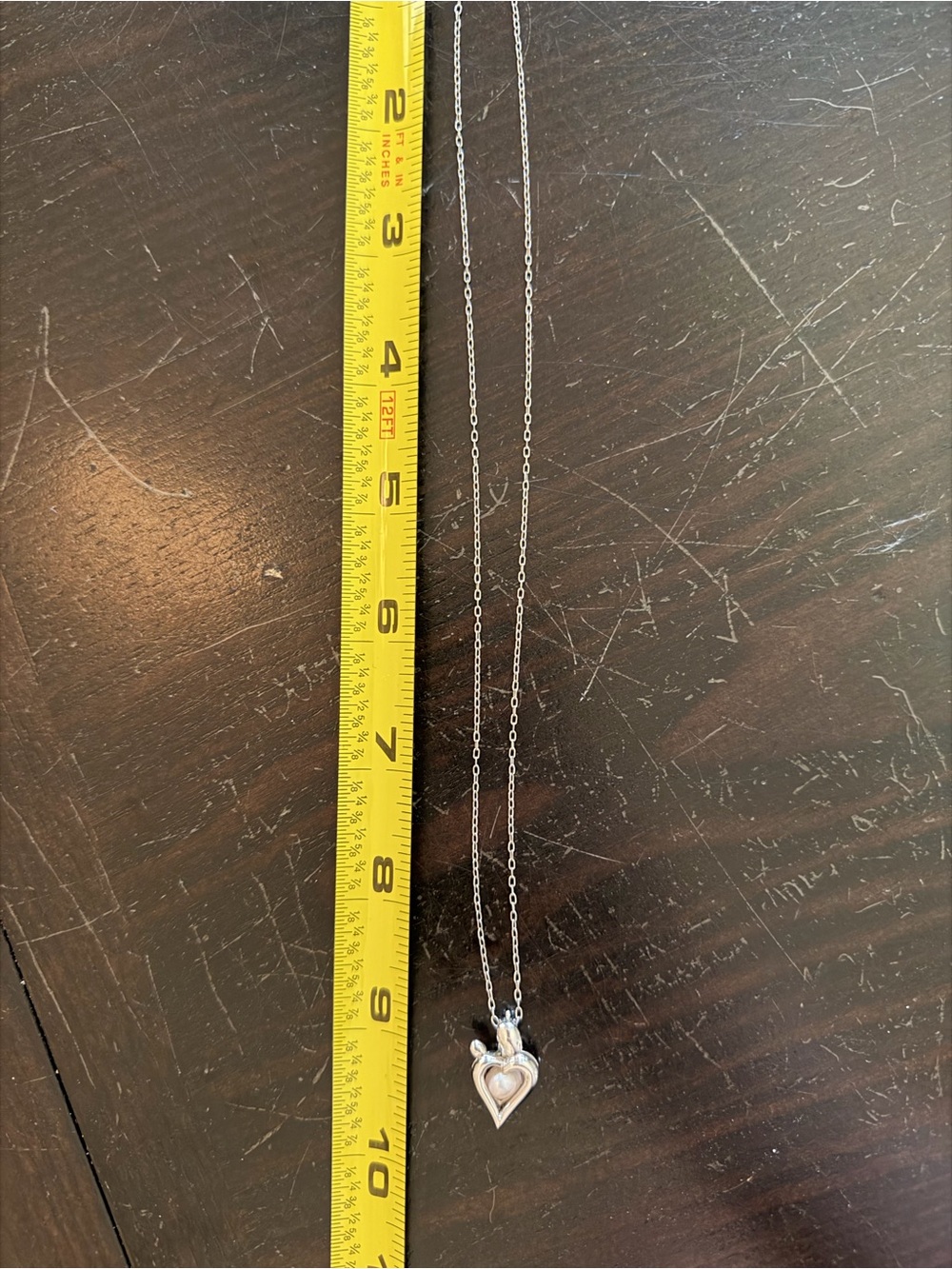 Lucas Lameth LUC 925 Sterling Silver Heart Cage Necklace 18” Blush Pearl - Picture 3 of 7
